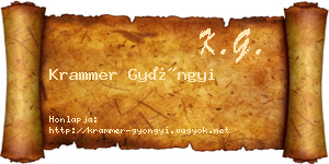 Krammer Gyöngyi névjegykártya